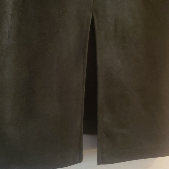 Faux Suede Olive Pencil Skirt - Picture 4 of 5